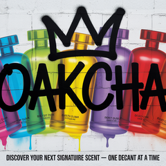 Oakcha perfume bottle on display – affordable niche fragrance alternative brand.