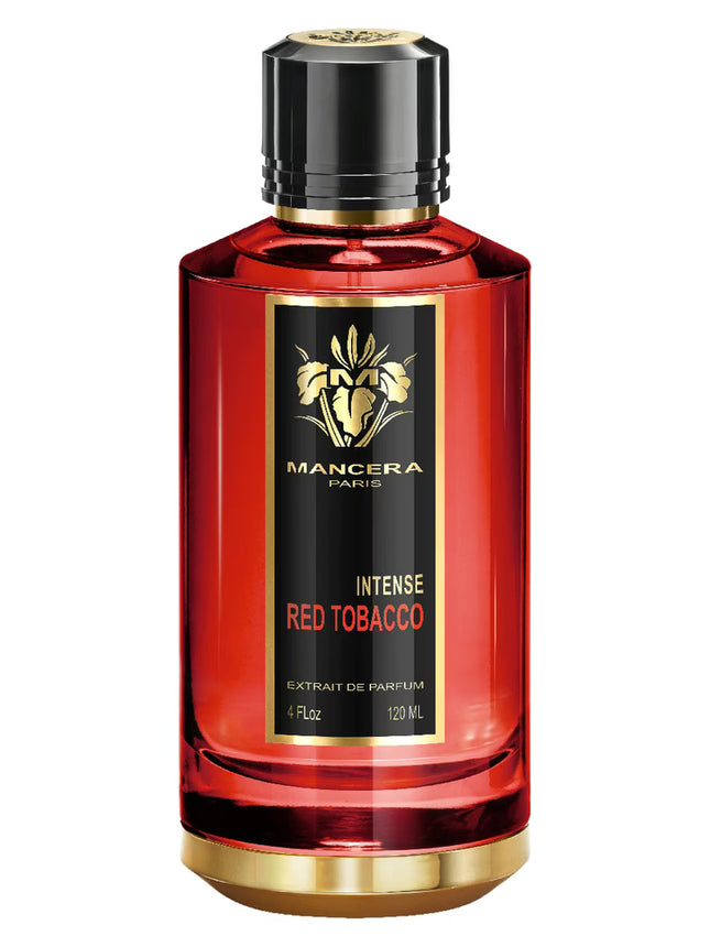 Red Mancera Paris Intense Red Tobacco perfume bottle on a white background