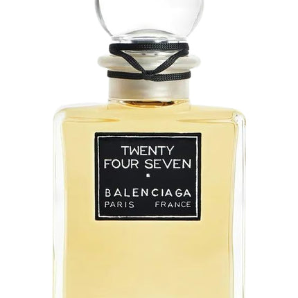 Balenciaga Twenty Four Seven perfume for women and men displayed with decanting options, highlighting its modern unisex scent profile