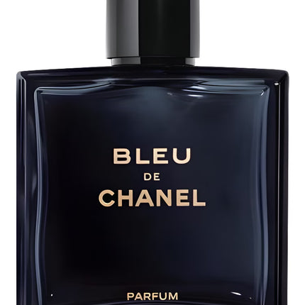 Bleu de Chanel parfum bottle on a white background