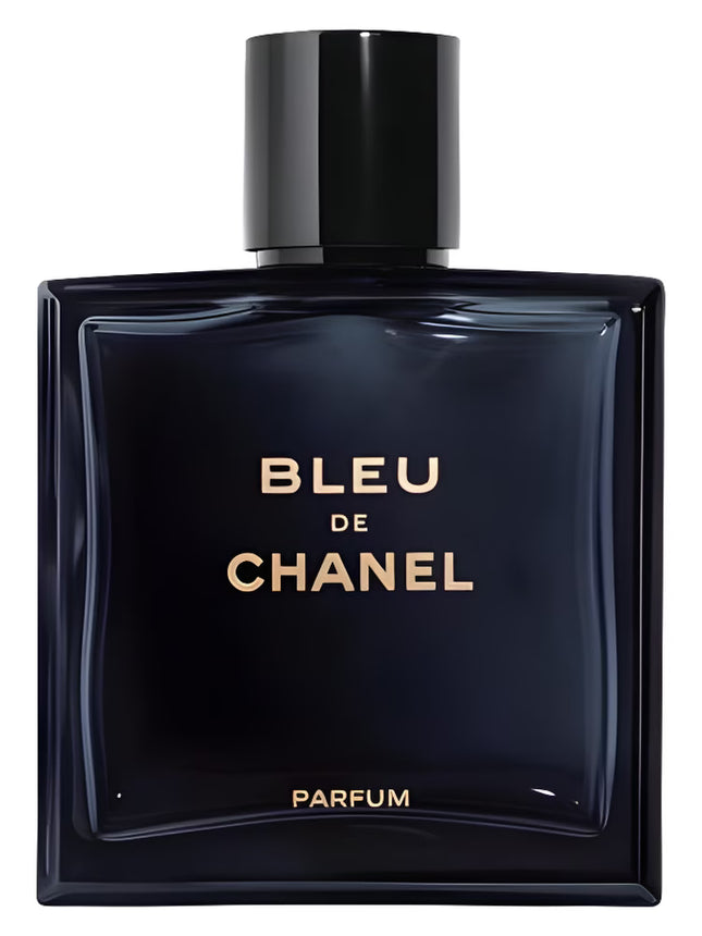 Bleu de Chanel parfum bottle on a white background