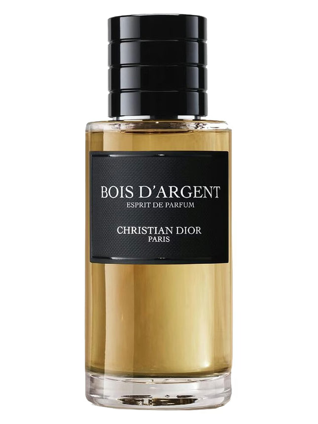 Bois d'Argent perfume bottle by Christian Dior on a white background