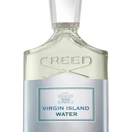 Creed Virgin Island Water perfume bottle on a white background