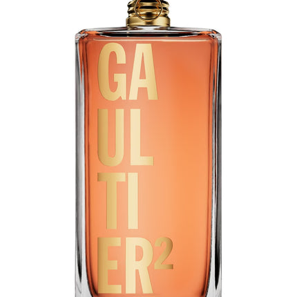 Perfume bottle with 'Gaultier' branding on a white background