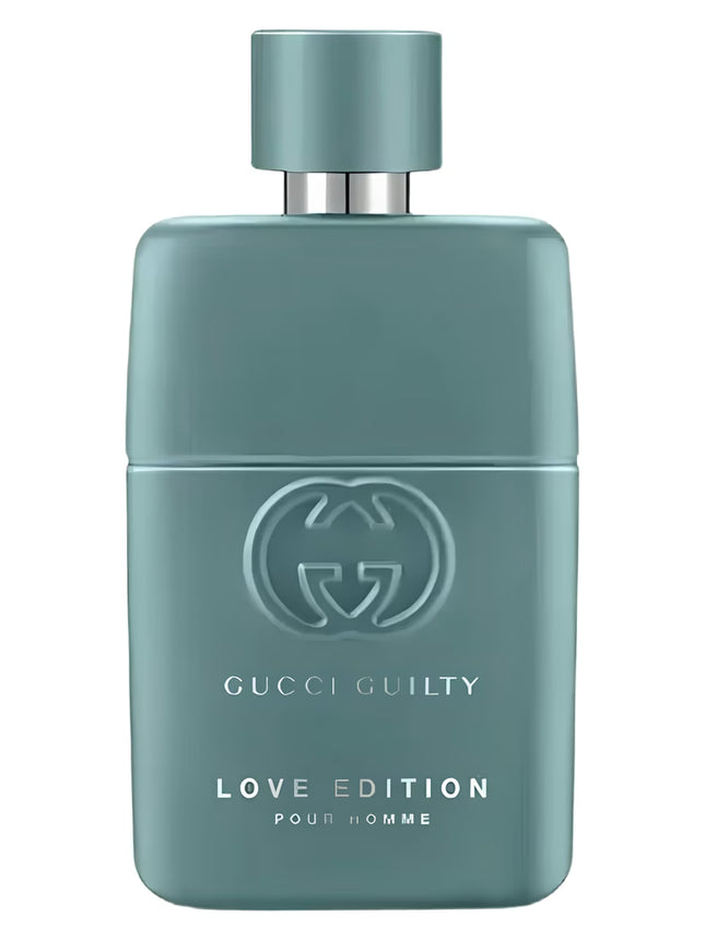 Gucci Guilty Love Edition pour homme perfume bottle on a white background