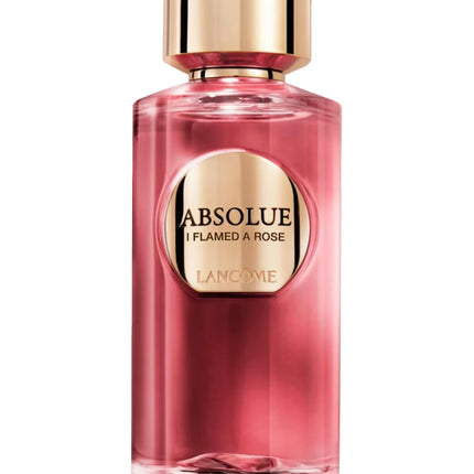 Lancème Absolue Flamed Rose perfume bottle on a white background