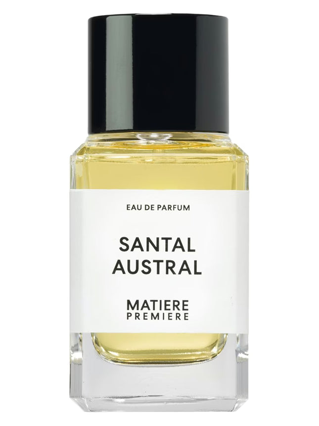 Perfume bottle labeled 'Santal Austral' by 'Matiere Premiere' on a white background