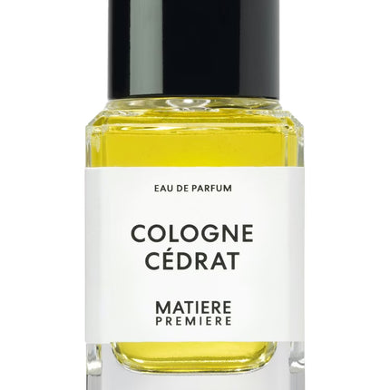 Perfume bottle labeled 'Cologne Cédrat' by Matière Première on a white background
