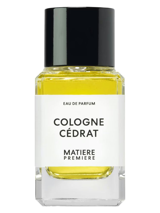 Perfume bottle labeled 'Cologne Cédrat' by Matière Première on a white background