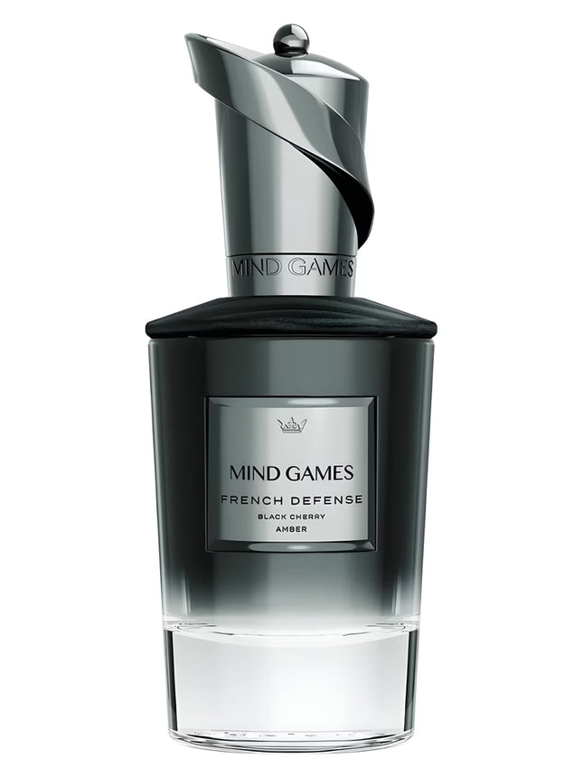 Perfume bottle labeled 'Mind Games' on a white background