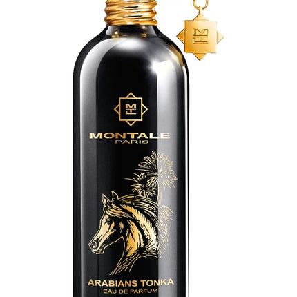 Montale Arabians Tonka Eau de Parfum bottle with gold accents on a white background