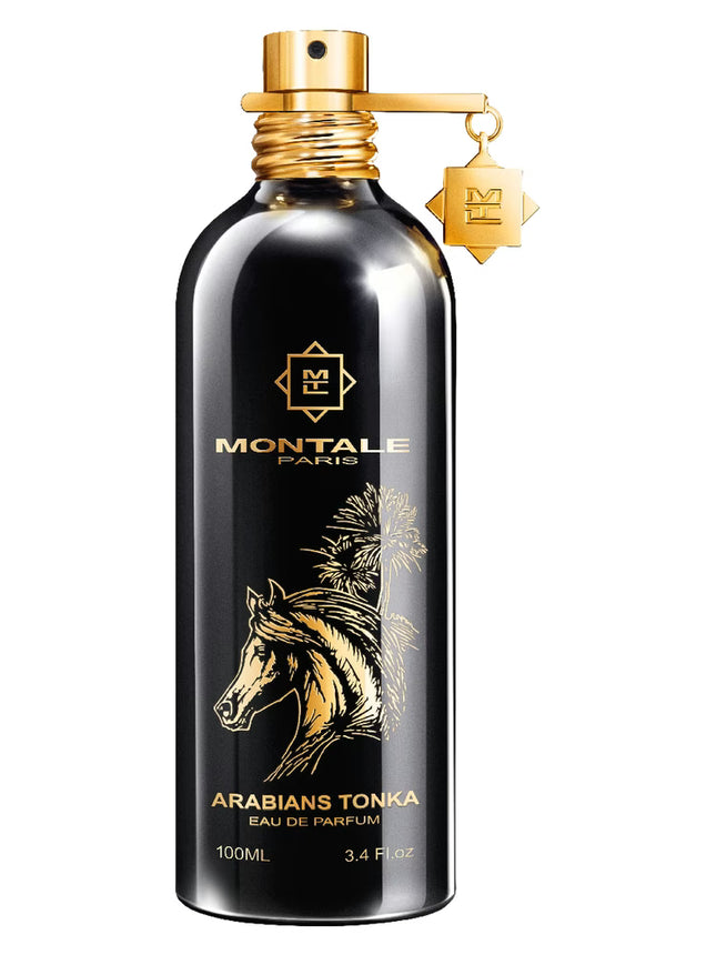 Montale Arabians Tonka Eau de Parfum bottle with gold accents on a white background