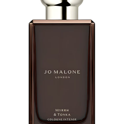 Jo Malone Myrrh & Tonka cologne bottle on a white background