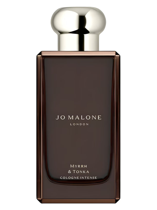 Jo Malone Myrrh & Tonka cologne bottle on a white background