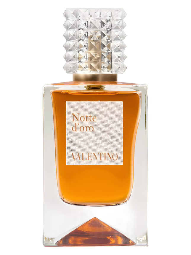 Valentino Notte d'Oro perfume bottle on a white background