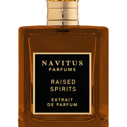 Navitus Parfums 'Raised Spirits' Extrait de Parfum bottle on a white background