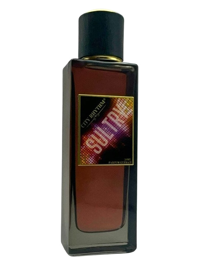 Perfume bottle labeled 'Sulte' on a white background