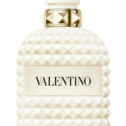 Valentino perfume bottle with textured design on a white background