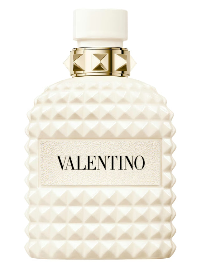Valentino perfume bottle with textured design on a white background