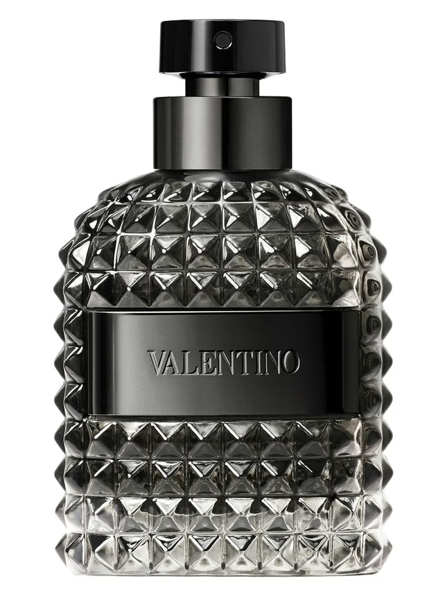 Valentino perfume bottle with textured design on a white background