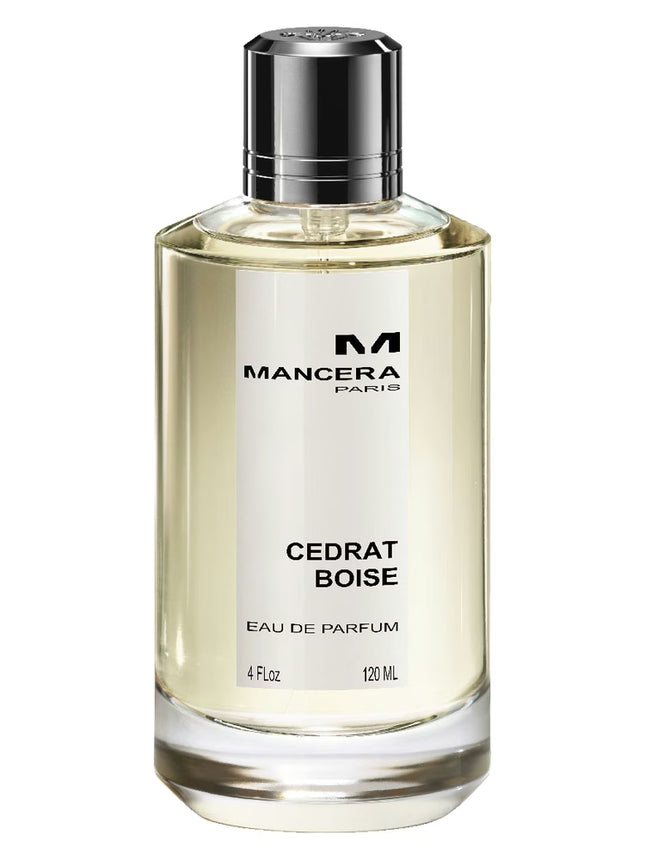 Mancera Cedrat Boise perfume bottle on a white background