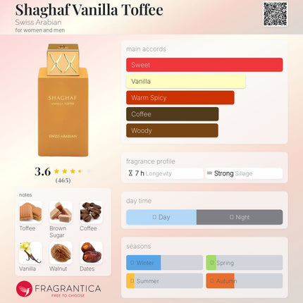 Swiss Arabian Shaghaf Vanilla Toffee for women and men