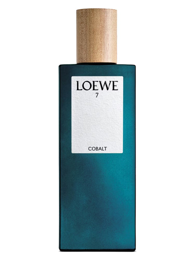 Decanted Loewe 7 Cobalt fragrance showing top notes of sage, cassis and clove; mid notes of pink pepper and incense; and base notes of vetiver and tonka bean