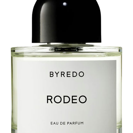 Byredo Rodeo eau de parfum bottle with black cap on a white background