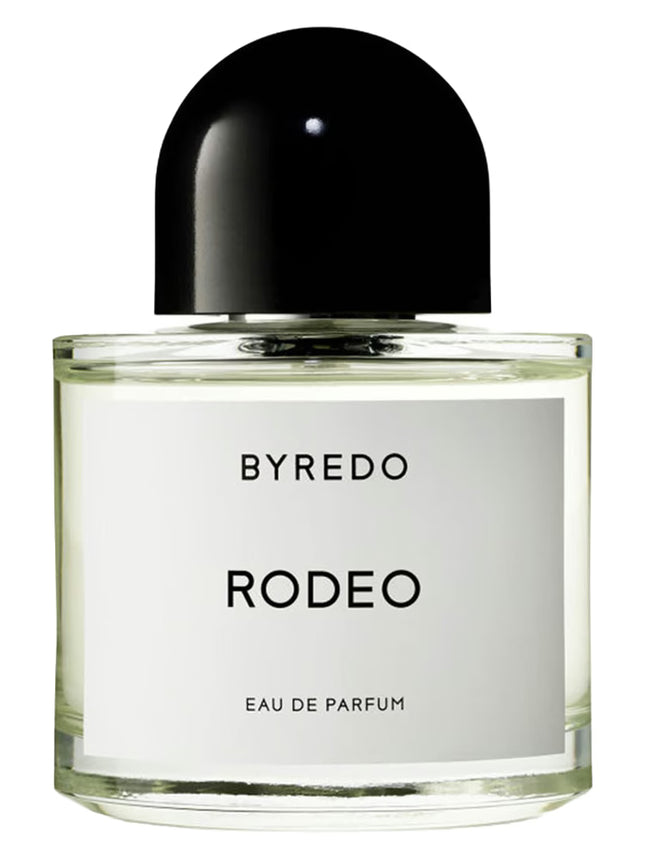 Byredo Rodeo eau de parfum bottle with black cap on a white background